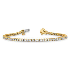 14K Yellow Gold 2 Carat Lab Grown Diamond Tennis Bracelet