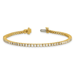 14K Yellow Gold 3 Carat Lab Grown Diamond Tennis Bracelet