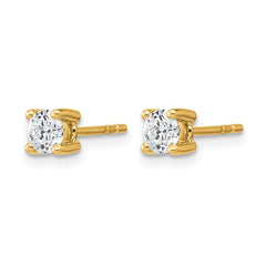 14K Yellow Gold 1/2 Carat Lab Grown Diamond Stud Earrings
