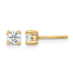 14K Yellow Gold 1/2 Carat Lab Grown Diamond Stud Earrings