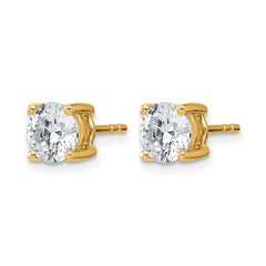 14K Yellow Gold 2 Carat Lab Grown Diamond Stud Earrings