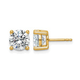 14K Yellow Gold 2 Carat Lab Grown Diamond Stud Earrings
