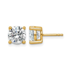 14K Yellow Gold 2 Carat Lab Grown Diamond Stud Earrings