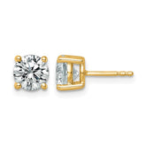 14K Yellow Gold 2.5 Carat Lab Grown Diamond Stud Earrings