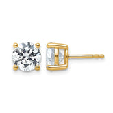 14K Yellow Gold 4 Carat Lab Grown Diamond Studs