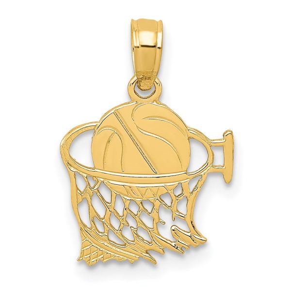 14k Basketball in Net Pendant