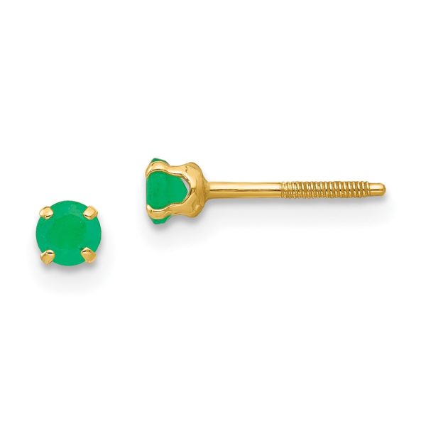 14k Madi K 3mm Emerald Earrings