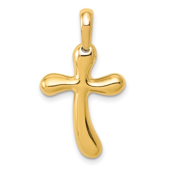 14k Polished Freeform Cross Pendant