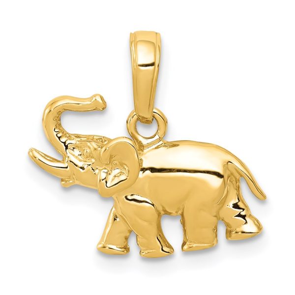 14k Polished Elephant Charm