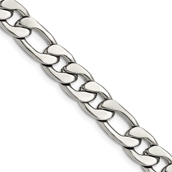 Steel Polished Figaro Chain