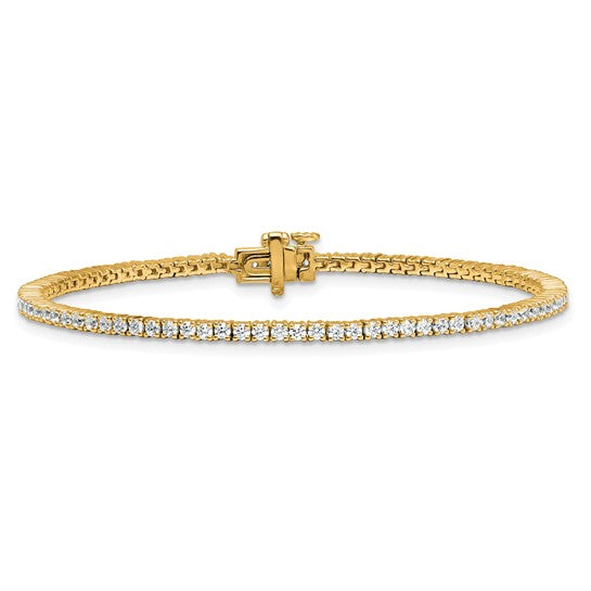 14K Yellow Gold 2 Carat Lab Grown Diamond Tennis Bracelet