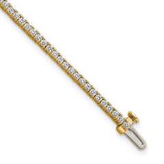 14K Yellow Gold 2 Carat Lab Grown Diamond Tennis Bracelet