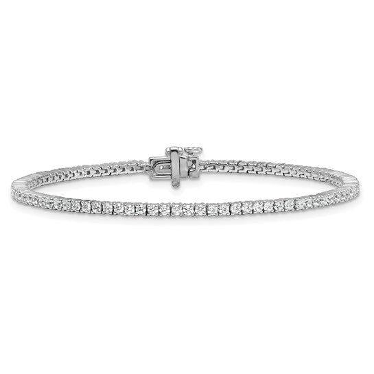14K White Gold 2 Carat Lab Grown Diamond Tennis Bracelet