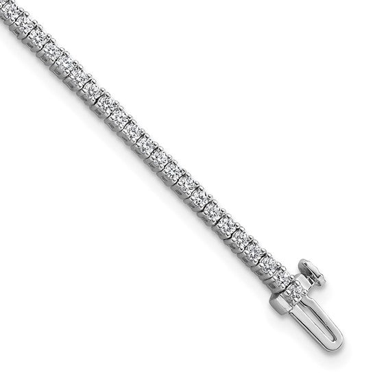 14K White Gold 2 Carat Lab Grown Diamond Tennis Bracelet