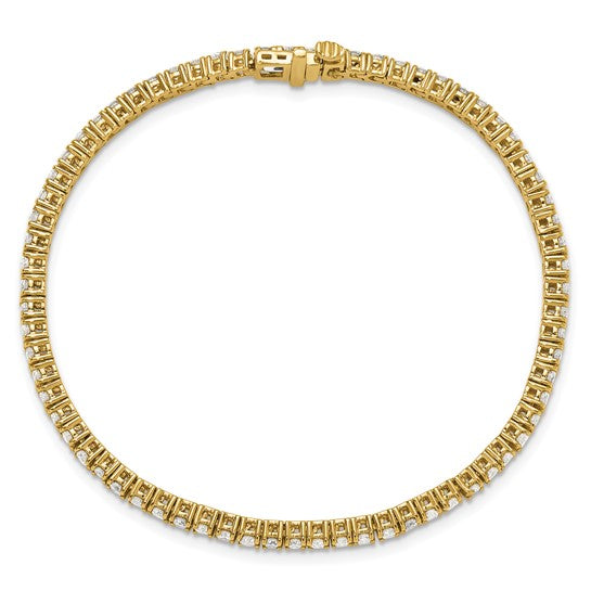 14K Yellow Gold 3 Carat Lab Grown Diamond Tennis Bracelet
