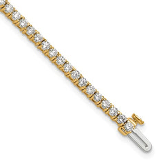 14K Yellow Gold 3 Carat Lab Grown Diamond Tennis Bracelet