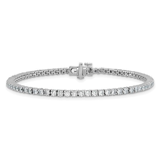 14K White Gold 3 Carat Lab Grown Diamond Tennis Bracelet