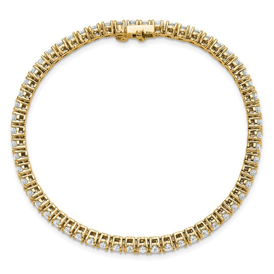14K Yellow Gold 5 Carat Lab Grown Diamond Tennis Bracelet