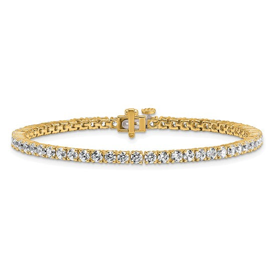 14K Yellow Gold 5 Carat Lab Grown Diamond Tennis Bracelet