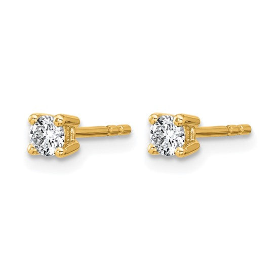 14K Yellow Gold 1/4 Carat Lab Grown Diamond Stud Earrings