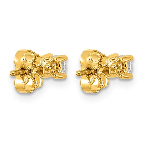14K Yellow Gold 1/4 Carat Lab Grown Diamond Stud Earrings