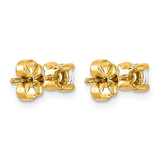 14K Yellow Gold 1/2 Carat Lab Grown Diamond Stud Earrings