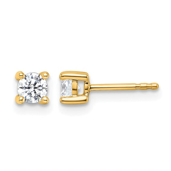 14K Yellow Gold 1/2 Carat Lab Grown Diamond Stud Earrings