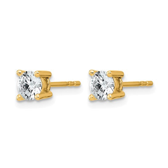 14K Yellow Gold 3/4 Carat Lab Grown Diamond Stud Earrings