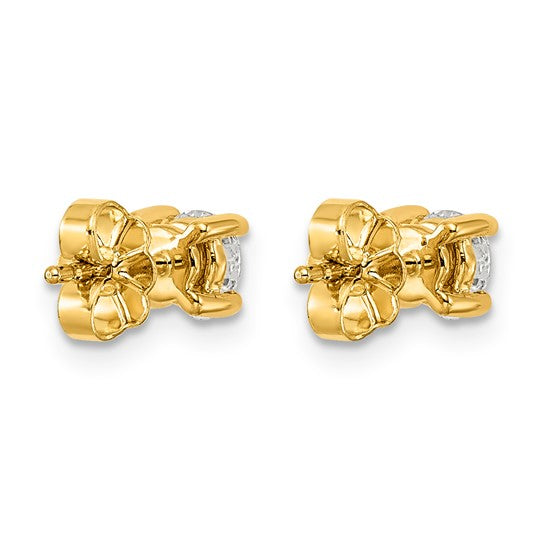 14K Yellow Gold 3/4 Carat Lab Grown Diamond Stud Earrings