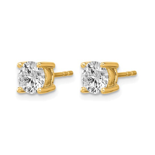 14K Yellow Gold 1.5 Carat Lab Grown Diamond Stud Earrings