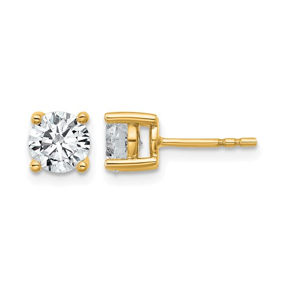 14K Yellow Gold 1.5 Carat Lab Grown Diamond Stud Earrings