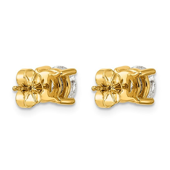 14K Yellow Gold 2 Carat Lab Grown Diamond Stud Earrings