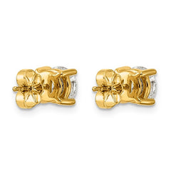 14K Yellow Gold 2 Carat Lab Grown Diamond Stud Earrings