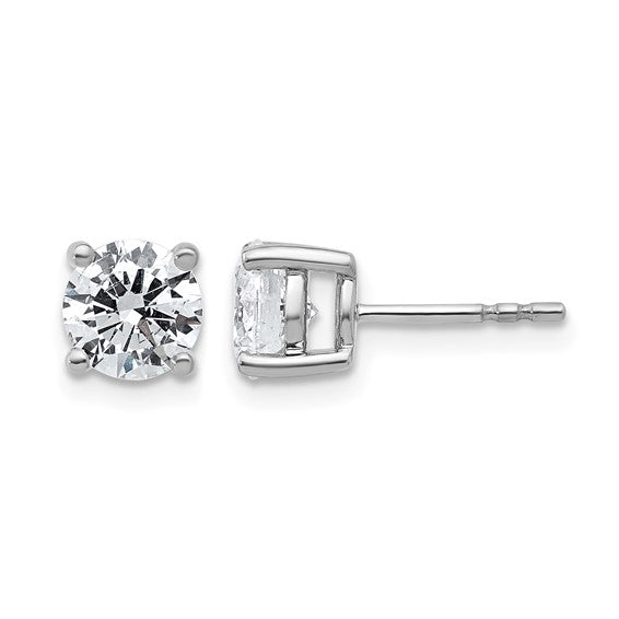 14K White Gold 2 Carat Lab Grown Diamond Studs
