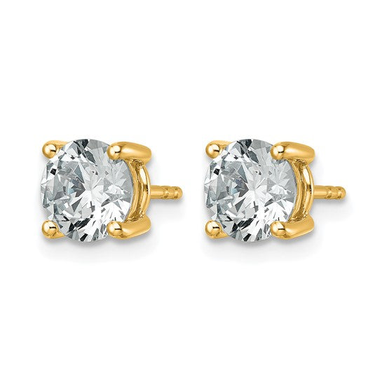 14K Yellow Gold 2.5 Carat Lab Grown Diamond Stud Earrings