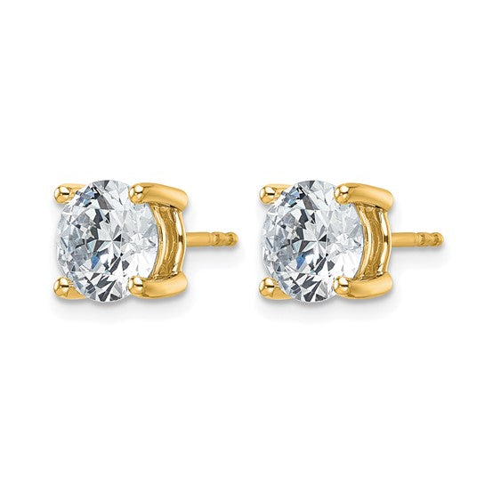 14K Yellow Gold 4 Carat Lab Grown Diamond Studs