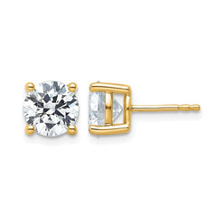 14K Yellow Gold 4 Carat Lab Grown Diamond Studs
