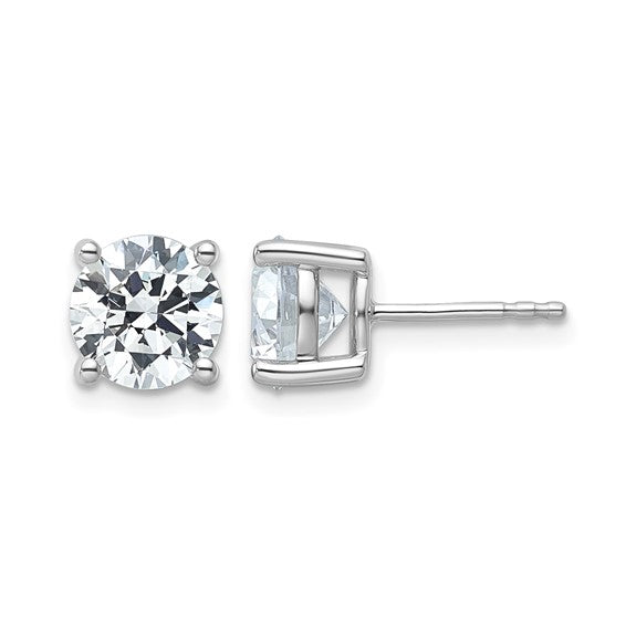 14K White Gold 4 Carat Lab Grown Diamond Studs