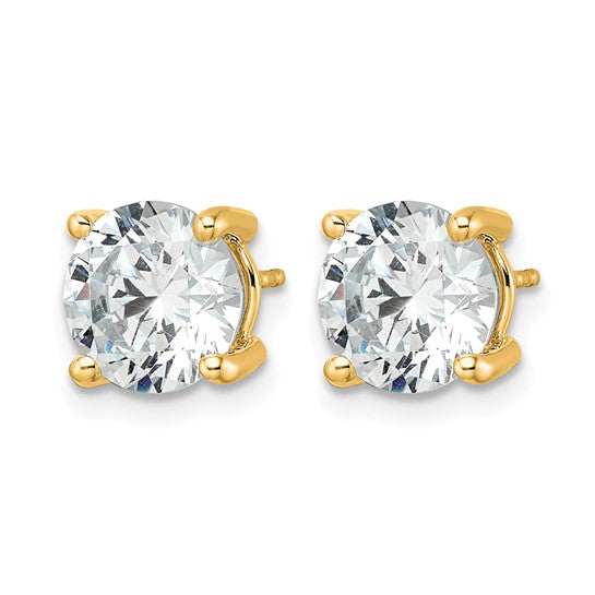 14K Yellow Gold 5 Carat Lab Grown Diamond Studs