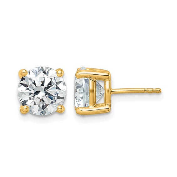 14K Yellow Gold 5 Carat Lab Grown Diamond Studs