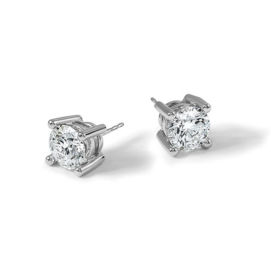14K White Gold 5 Carat Lab Grown Diamond Studs