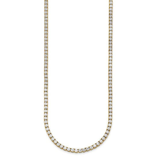 14K Yellow Gold Lab Grown Diamond 24" Tennis Necklace