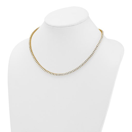 14K Yellow Gold Lab Grown Diamond 18" Tennis Necklace