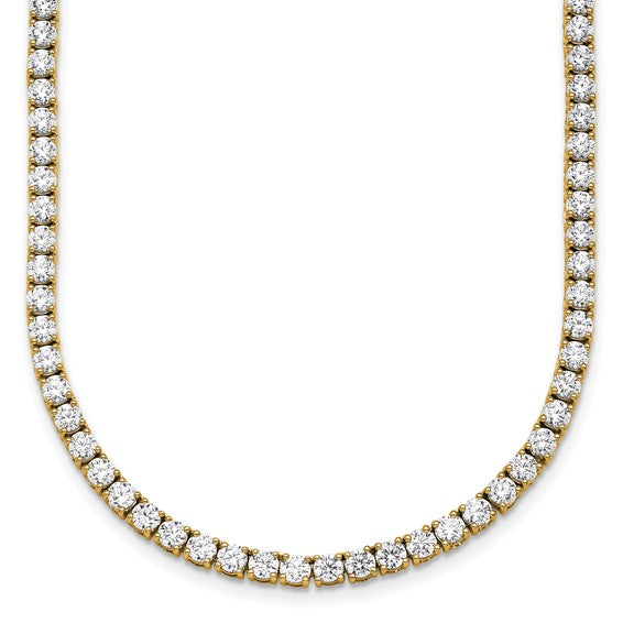 14K Yellow Gold Lab Grown Diamond 24" Tennis Necklace