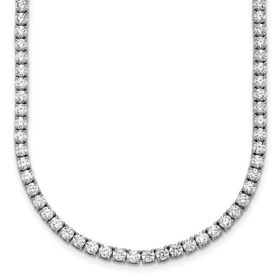 14K White Gold Lab Grown Diamond 18" Tennis Necklace