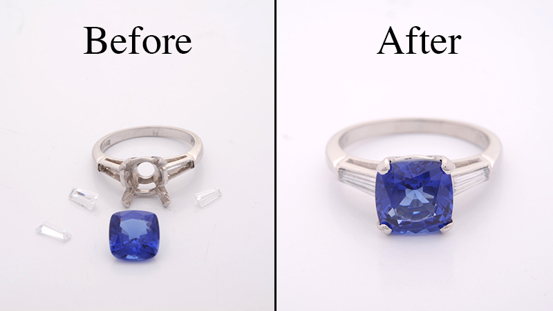 blue sapphire ring B A