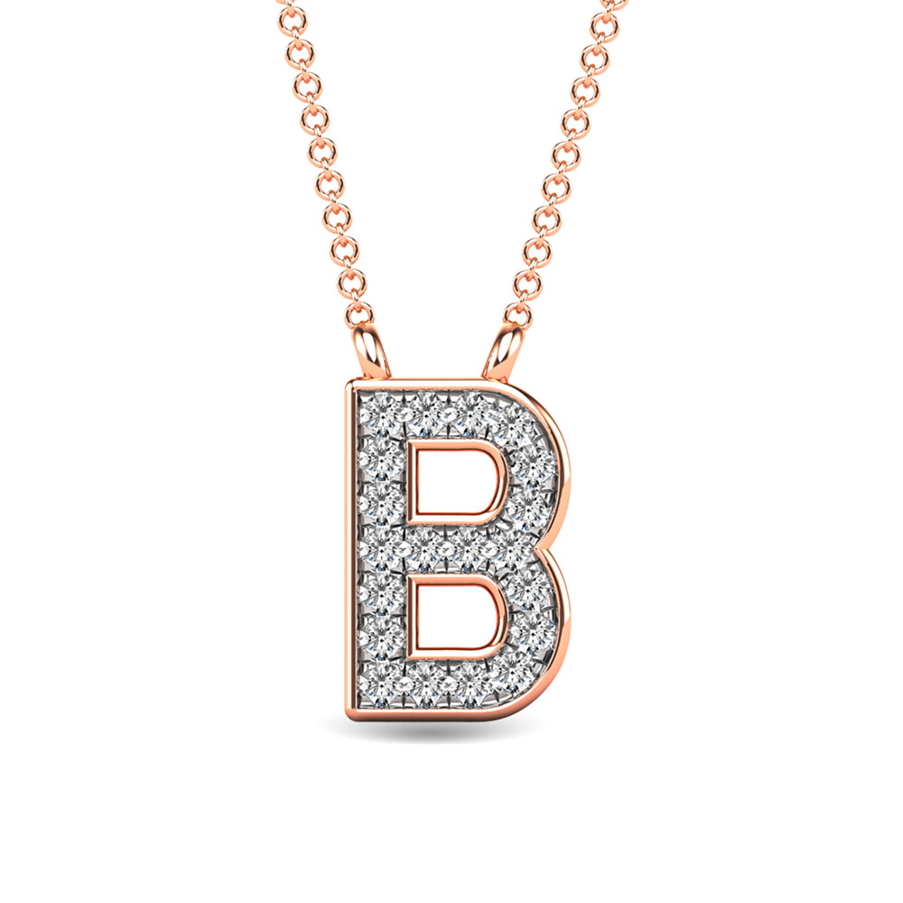 rose gold letter b necklace