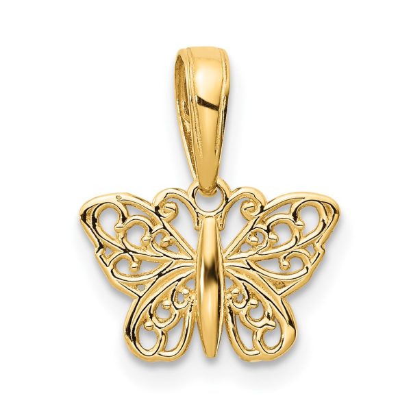 10K Filigree Butterfly Charm