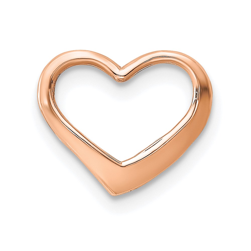 10K Rose Gold Polished Heart Chain Slide