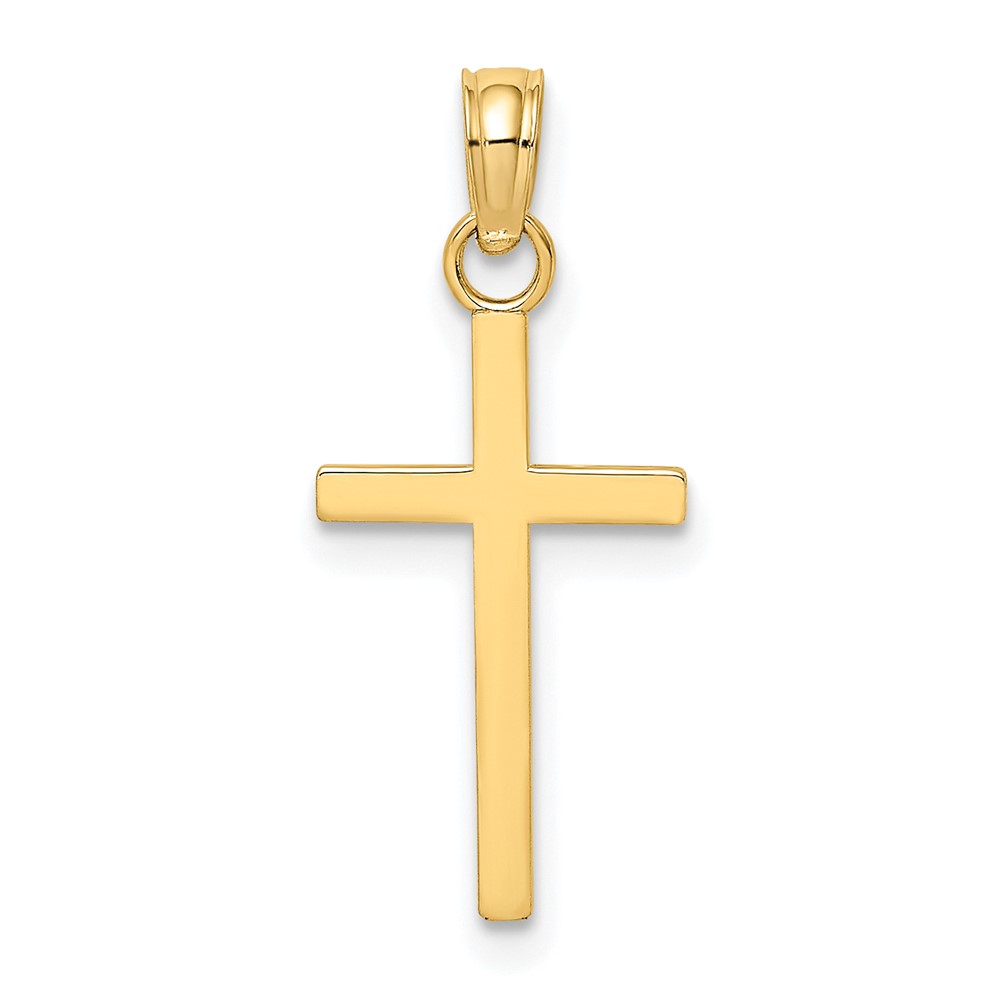 10K Polished Small Cross Charm